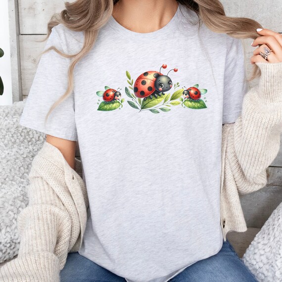 Ladybug Garden Shirt, Women's Plus Size T-shirt, Garden Insect