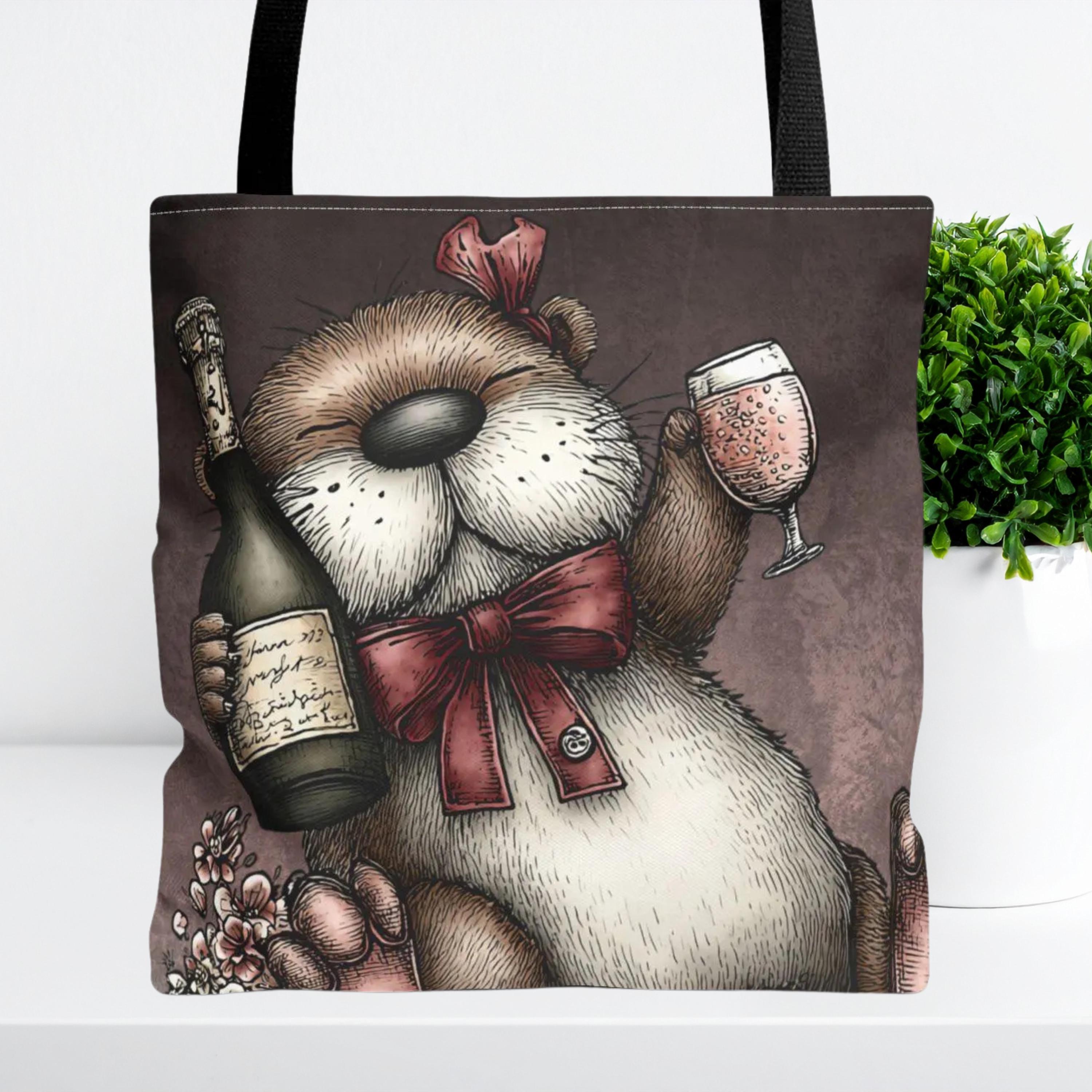 Beaver Celebration Tote Bag, Cute Animal Reusable Wildlife