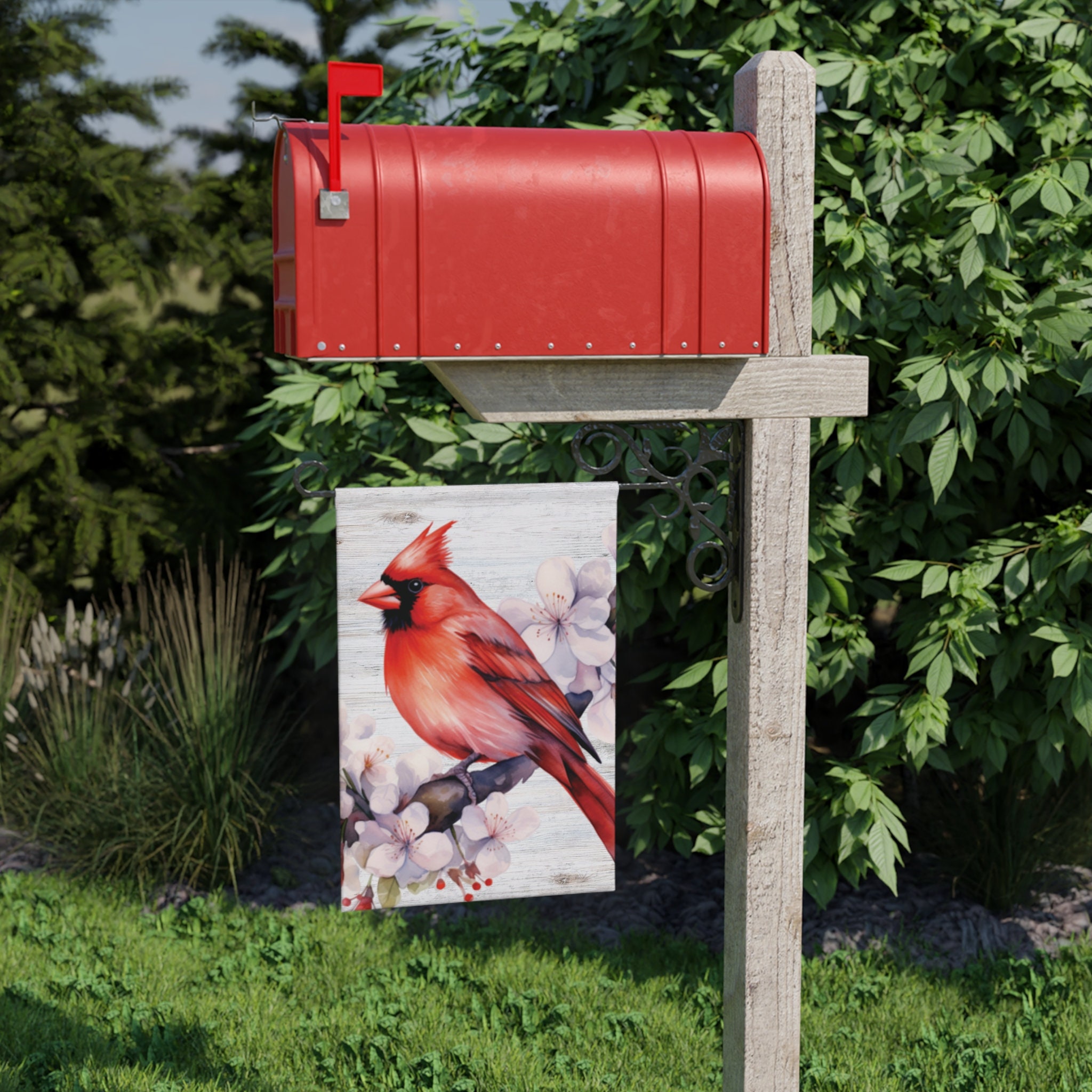 Frühlings-Gartenflagge Mit Cardinal-Vogel – Doppelseitig, Jute, 30,5x45,7 Cm, Für Draußen, Bauernhaus-Deko