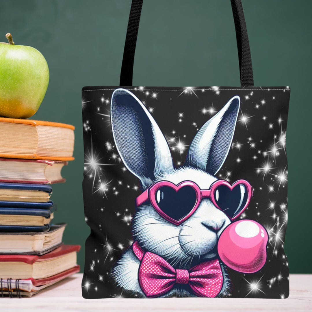 Pixie Rabbit Bag Bubblegum Bunny Rabbit Tote Bag, Cute White Hare Coquette Girly ...