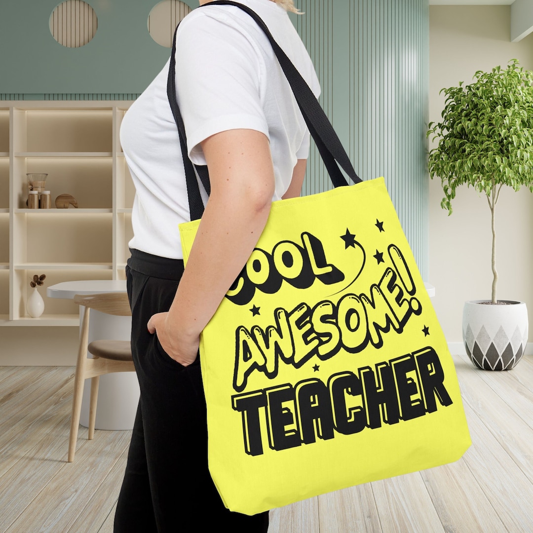 Teacher Tote Bag Retro Schoolteacher Appreciation Work Bag Gift Unisex ...