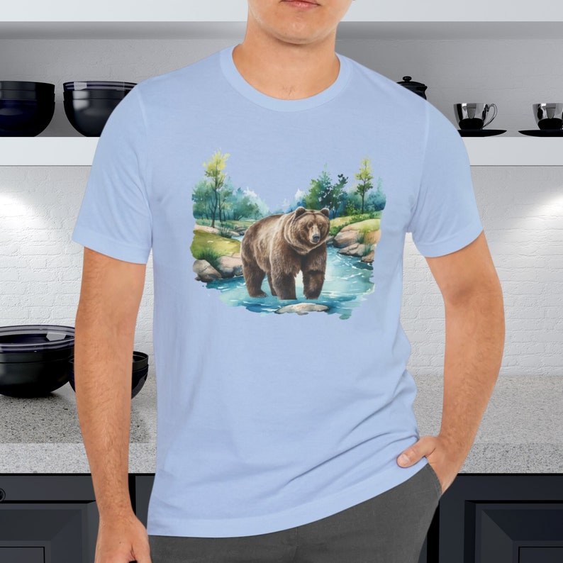 Grizzly Bear Wilderness T-shirt, Unisex Nature Lover Wildlife Plus Size ...