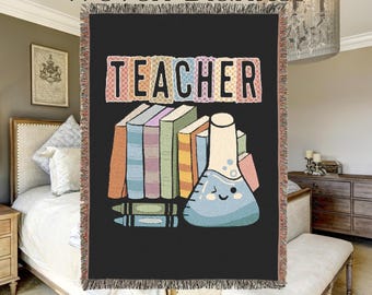 Teacher Keepsake Blanket, Cute Teacher Appreciation Gift, Back to School Classroom Decor, Teacher Throw Blanket Teacher Retirement Present