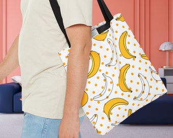 Banana Tote Bag, Fruit Bookbag Gift for Ladies, Girls Overnight