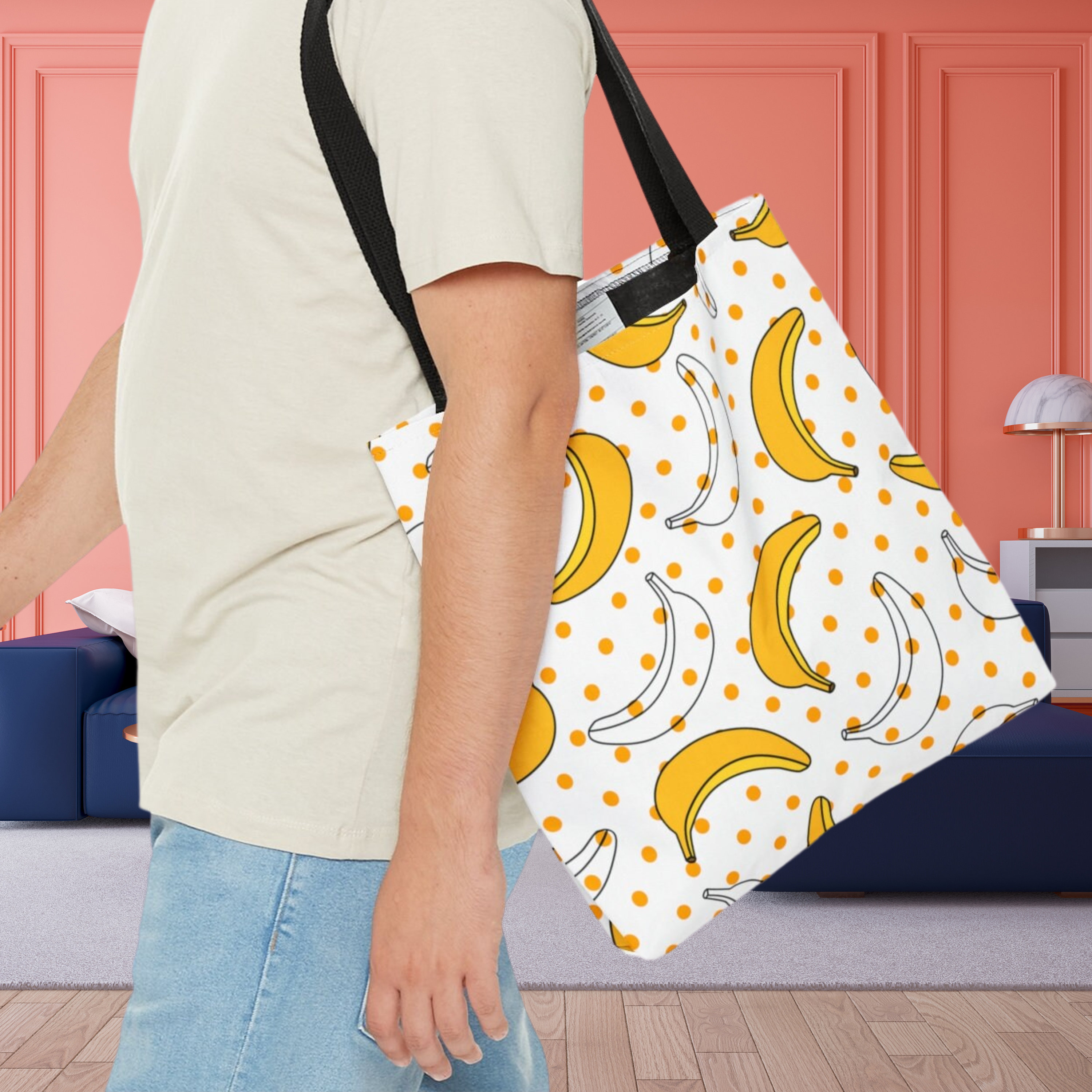 Banana Tote Bag, Fruit Bookbag Gift for Ladies, Girls Overnight