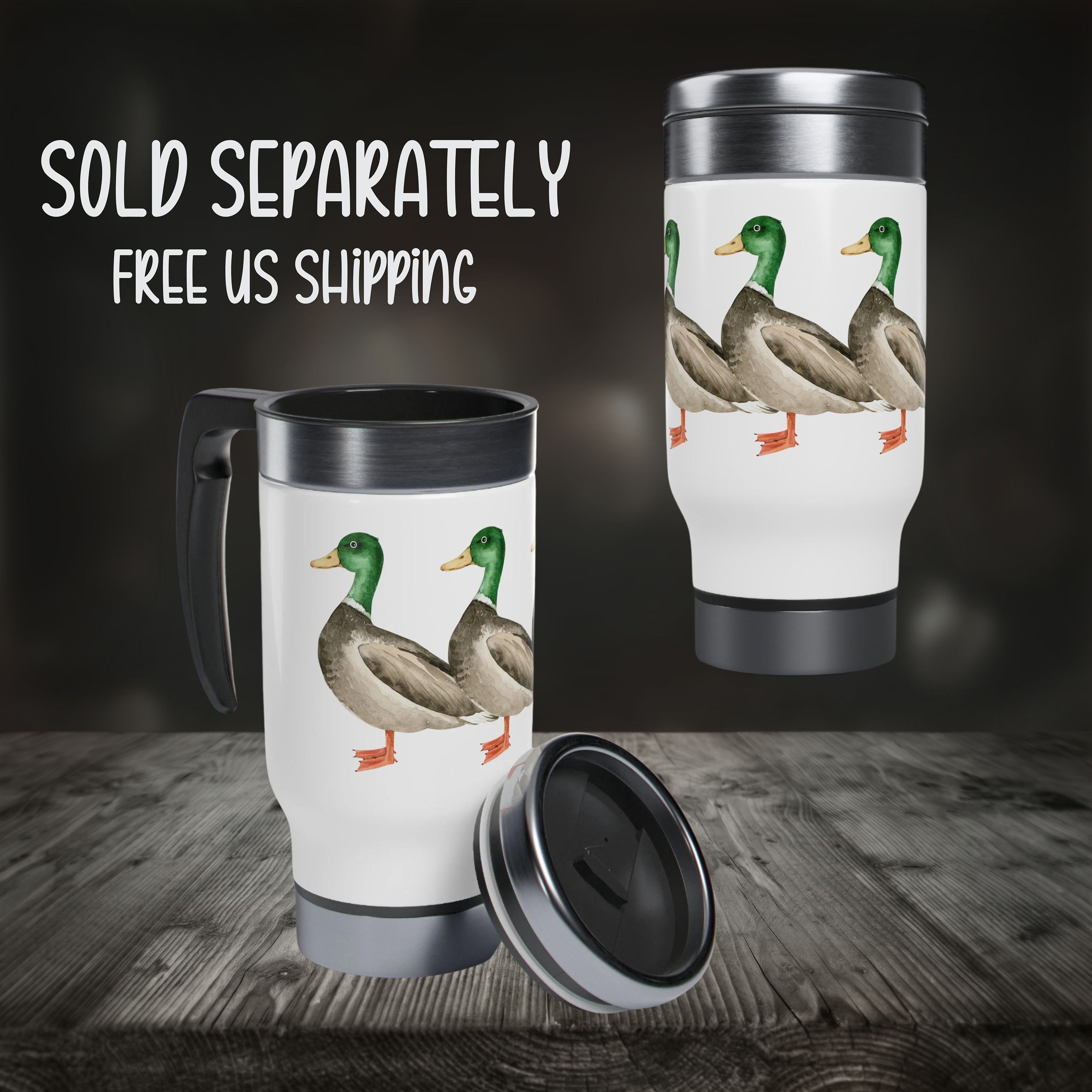 Ringnecked Bird Duck Insulated Travel Mug, Wildlife Nature Lover Coffee