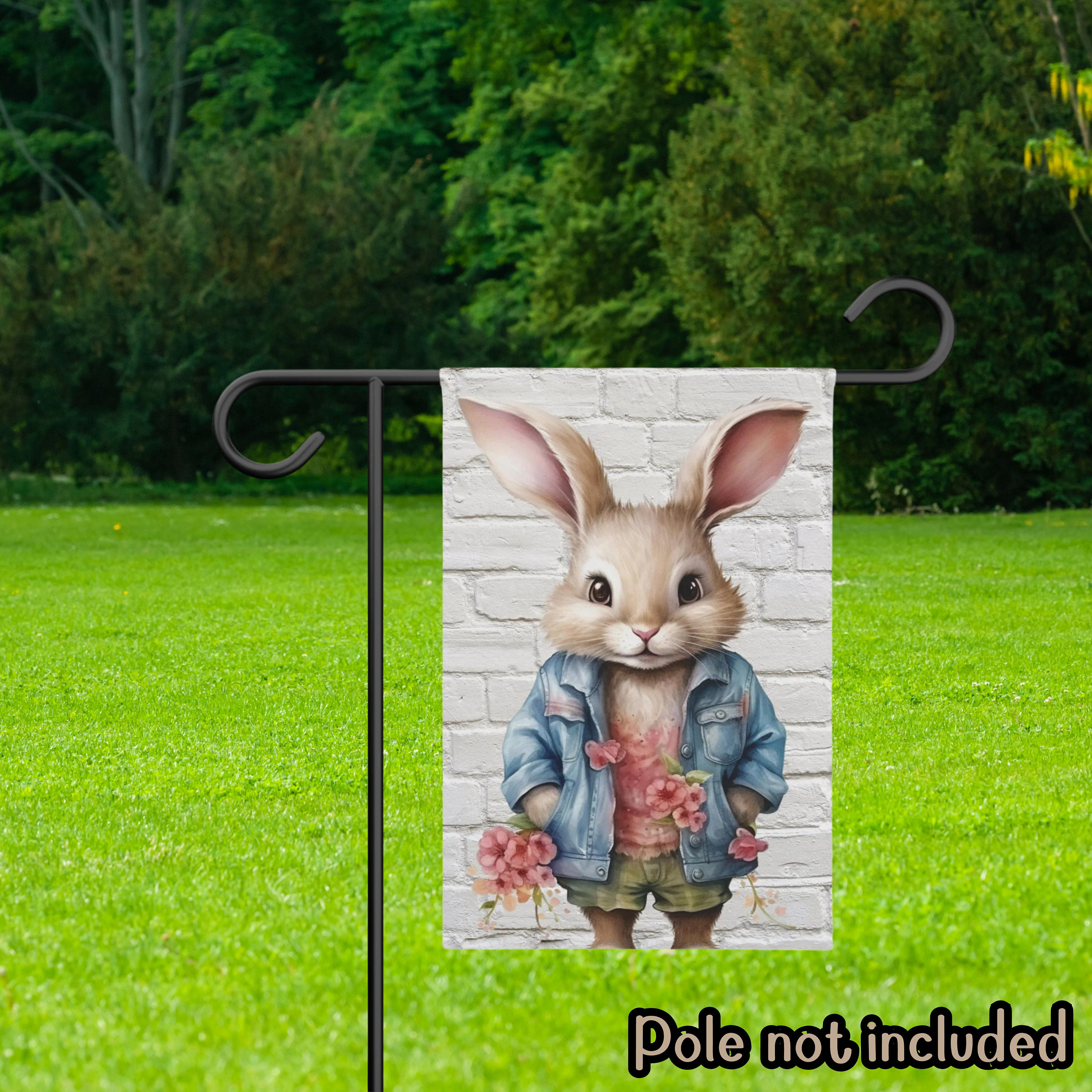 Oster-Gartenflagge Mit Hasen & Eierbaum – Frühlingshafte Deko Für Garten, Terrasse Oder Haustür