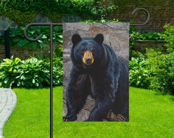 Personalized Bear Red Backyard Bar And Grilling Garden House Flag