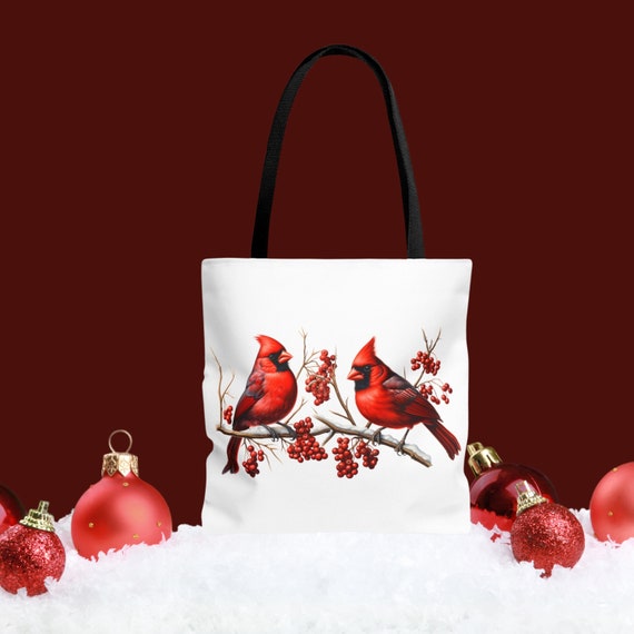 Cardinal Red(カーディナルレッド) チェーンバックパック Cardinal Bird Tote Bag, Winter Red Bird Travel Bag, Wildlife