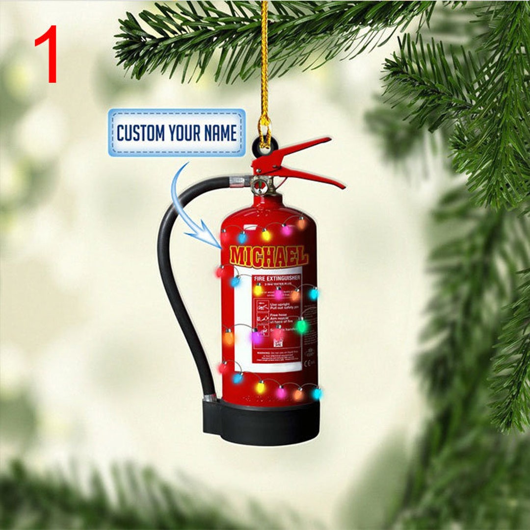 Personalized Fire Extinguishers Christmas Ornament, Custom Name