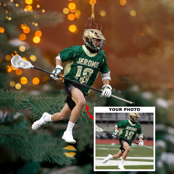 Custom Lacrosse Players Christmas Ornament, Gift for Lacrosse Lovers, Lacrosse Player Ornament, Lacrosse Outfit Ornament, Lacrosse Ornament