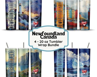 Newfoundland Tumbler Wrap Bundle: Canadian Landmark Designs (Digital Download)
