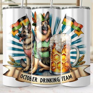 October Beer dog tumbler wrap for 20 oz skinny tumbler, October Beer Festival PNG, Digital Download, German beer festival Bild 2