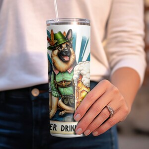 October Beer dog tumbler wrap for 20 oz skinny tumbler, October Beer Festival PNG, Digital Download, German beer festival Bild 3