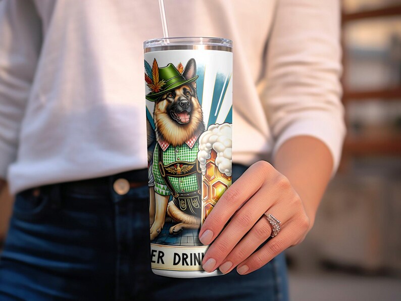 October Beer dog tumbler wrap for 20 oz skinny tumbler, October Beer Festival PNG, Digital Download, German beer festival Bild 3