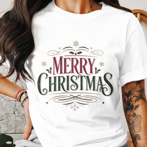 Kitchen Towel Design: Merry Christmas Holiday Typography (PNG Digital) image 2