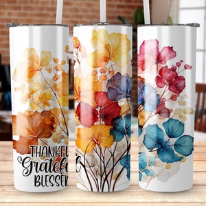 Fall Colours Inspiration 20oz skinny tumbler wrap PNG, digital download, Commercial Use