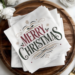 Kitchen Towel Design: Merry Christmas Holiday Typography (PNG Digital) image 4