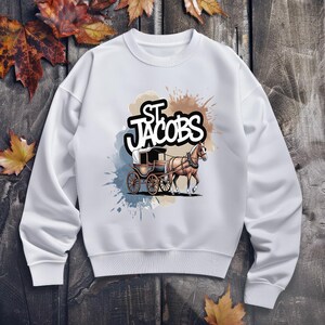 St. Jacobs Ontario Sublimation PNG, Horse and Buggy Shirt Design, Canadian Mennonite Market Town Sublimation File, Commercial Use