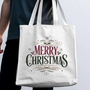Kitchen Towel Design: Merry Christmas Holiday Typography (PNG Digital) image 3