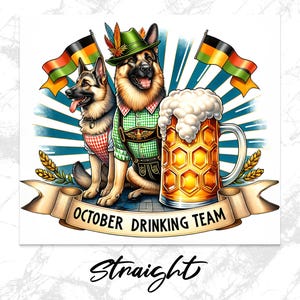 October Beer dog tumbler wrap for 20 oz skinny tumbler, October Beer Festival PNG, Digital Download, German beer festival Bild 4