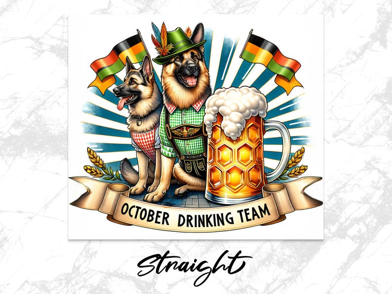 October Beer dog tumbler wrap for 20 oz skinny tumbler, October Beer Festival PNG, Digital Download, German beer festival Bild 4