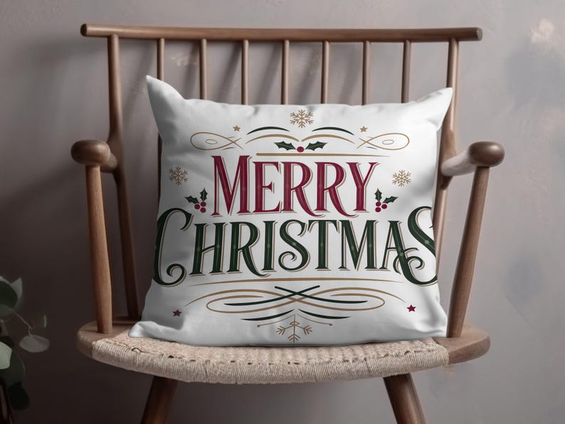 Kitchen Towel Design: Merry Christmas Holiday Typography (PNG Digital) image 5