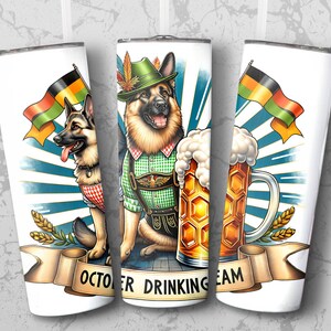 October Beer dog tumbler wrap for 20 oz skinny tumbler, October Beer Festival PNG, Digital Download, German beer festival Bild 8
