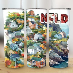 Whimsical Newfoundland Watercolour Tumbler Design | High-Resolution PNG | Instant Digital Download