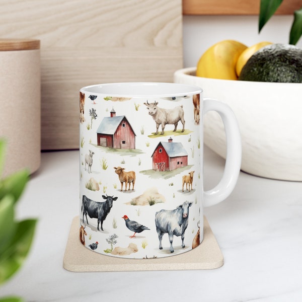 Farm Mug, 11oz, Farm Coffee Mug, Farm Gifts, Farmer Mug, Farmer Coffee Mug, Farm Cup, Gift for Farmer, Farm Animal Mug