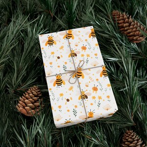 Bee Gift Wrapping Paper, Holiday Wrapping Paper, Christmas Gift Wrapping Paper, Gift Paper