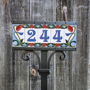 Garden Stake for Ceramic House Number Tiles. Tile frame for your size!