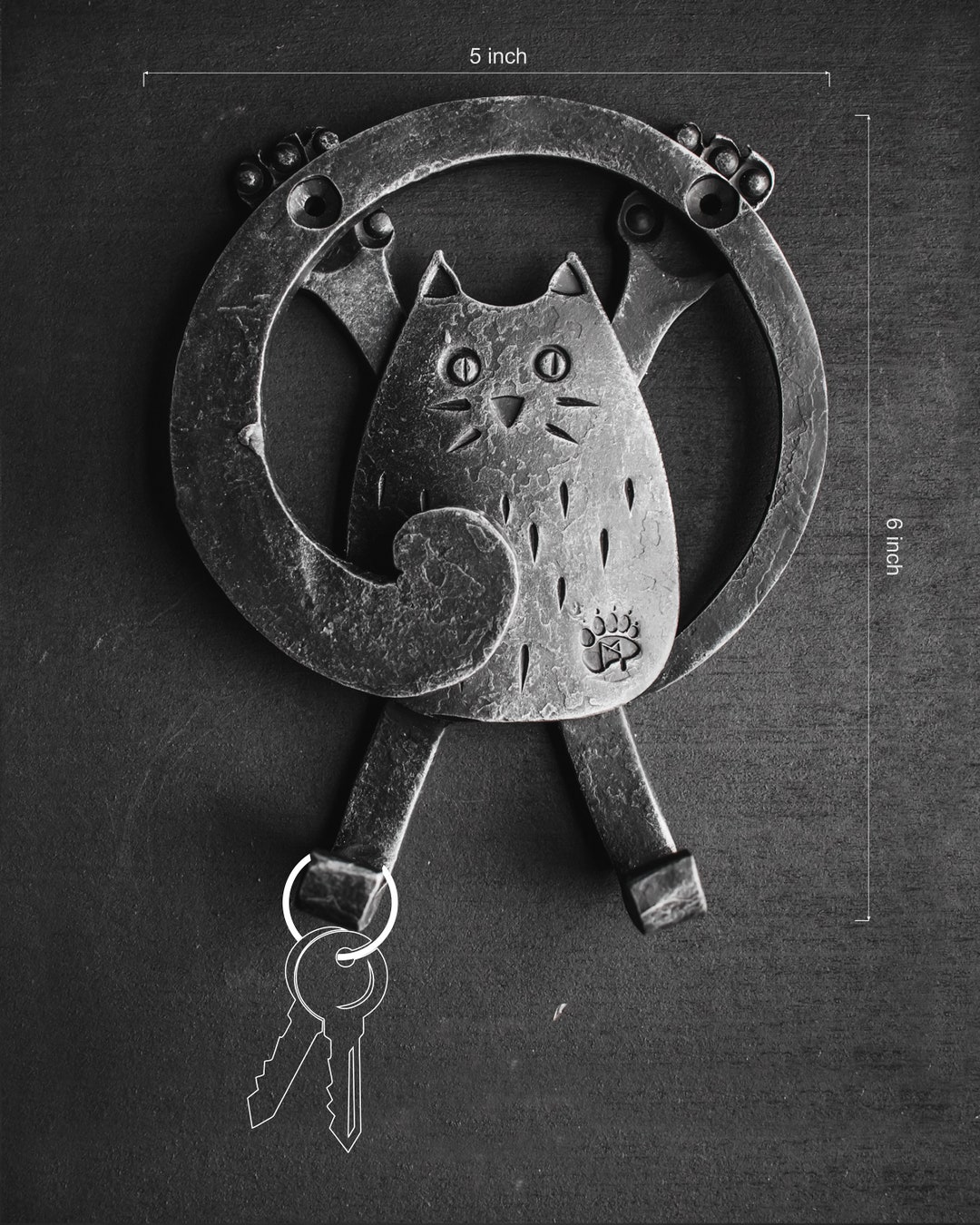 Whimsical Cat Wall Hook Coat Hanger Home Decor Accent Etsy