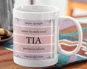 Best Tia Ever, Tia Loves You, Mi Tia Favorita, Hola Tia, Gracias Tia, Happy Birthday Tia, Regalos de Cumpleanos Para Mi Tia Mug Coffee Tea