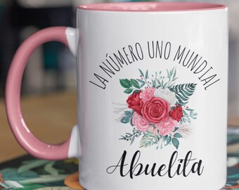 Hola Abuelita, La Abuelita, Mi Abuelita Me Ama, Tea Hot Chocolate Coffee Cup Mug, Faith, Mejor Abuelita, La Mejor Abuelita, Two Tone