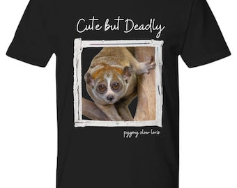 Slow Loris T Shirt, Slow Loris Shirt, Pygmy Slow Loris, Cute but Deadly, Gift for Men for Women Birthday Earth Day Spirit Animal Lover Zoo