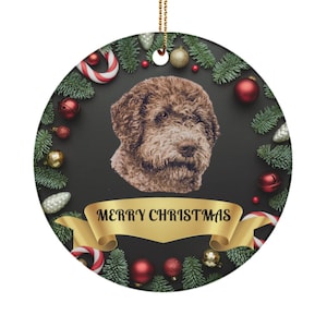 Lagotto Romagnolo Ornament, Lagotto Romagnolo, Lagotto Romagnolo Gifts, Lagotto, Lagotto Romagnolo Christmas - Black Background