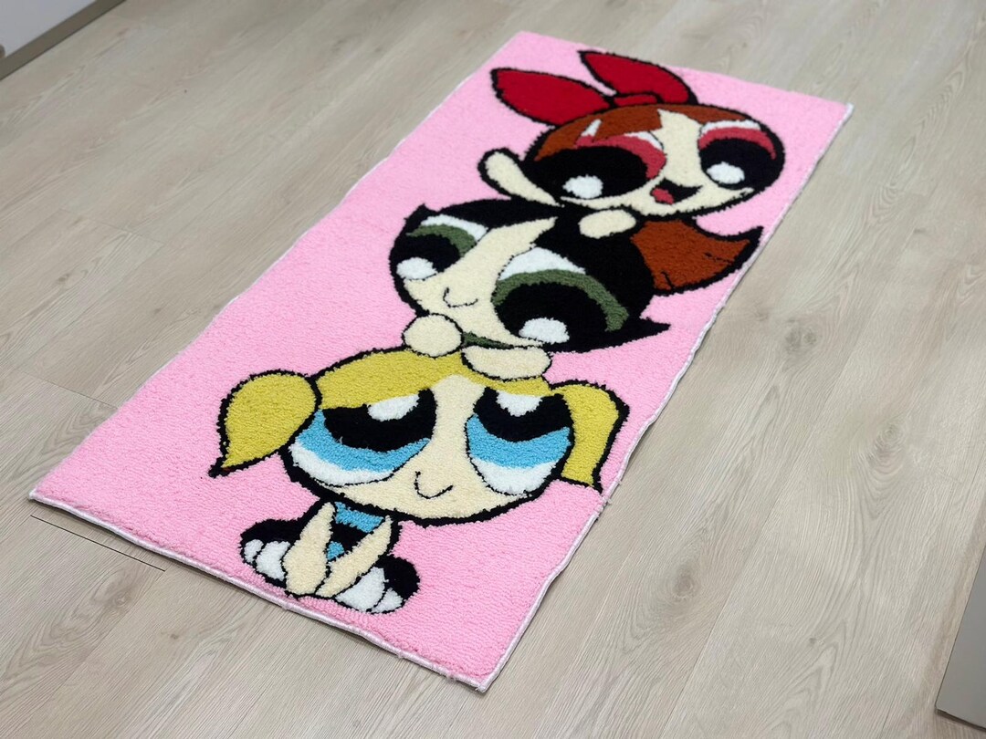 Powerpuff Girls Rug Tufted Rug Girls Room Gift Custom Etsy