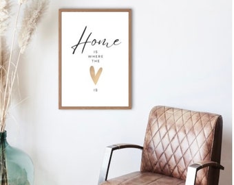 Home is where the heart is Digital printable Digital copy Print