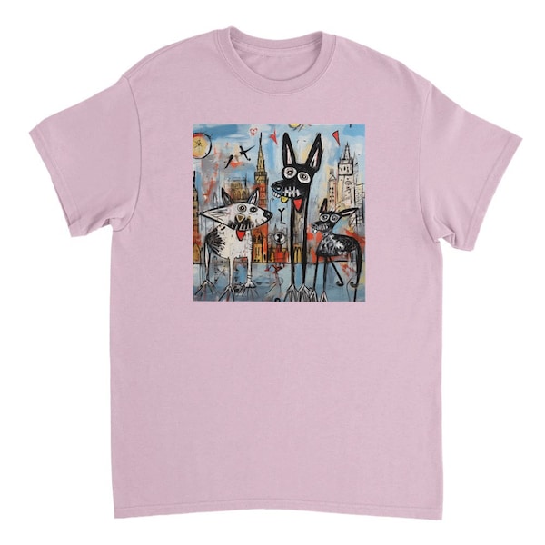 Artist Jean-Michel Basquiat - dogs in London - Heavyweight Unisex Crewneck T-shirt -