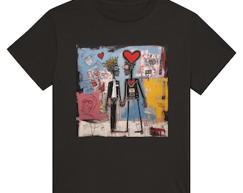 Jean-Michel Basquiat, saint valentines,  love couple - Heavyweight Unisex Crewneck T-shirt