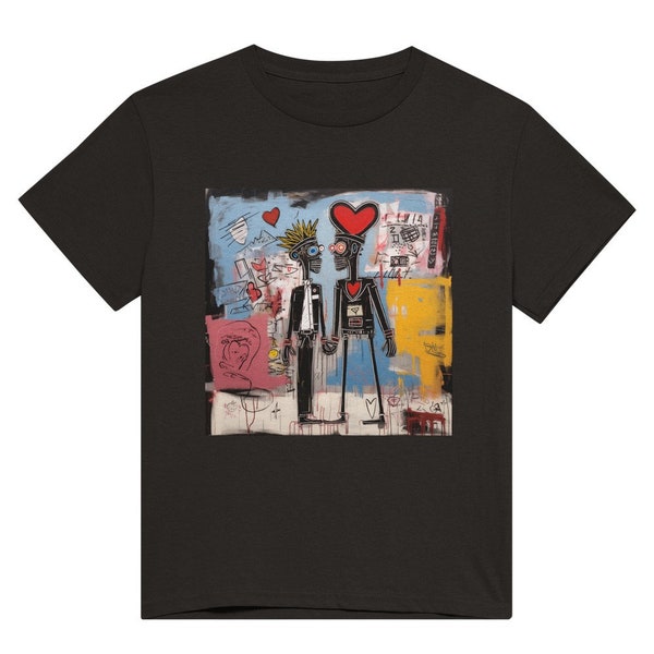 Jean-Michel Basquiat, Valentinstag, Liebespaar - Schweres Unisex-T-Shirt mit Rundhalsausschnitt