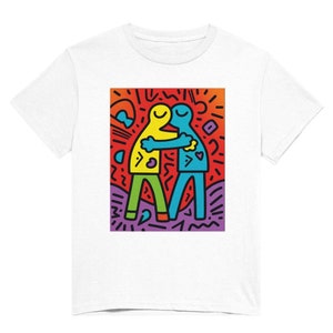 Keith Haring, saint valentines, love couple kiss- Heavyweight Unisex Crewneck T-shirt