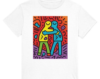 Keith Haring, saint valentines, love couple kiss- Heavyweight Unisex Crewneck T-shirt