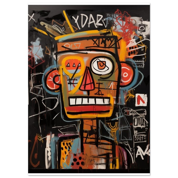 Künstler Jean-Michel Basquiat - portrait No2 - Premium Matte Paper Poster