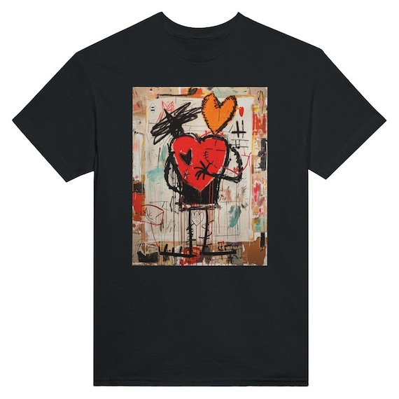 Jean michel Basquiat Love Couple Heart Basquiat Inspired Camiseta Basquiat Amor Pareja Enamorada Corazon Etsy