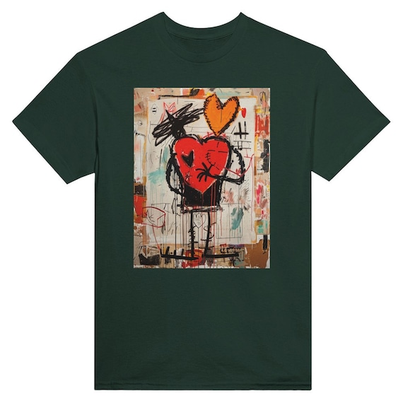 Jean michel Basquiat Love Couple Heart Basquiat Inspired Camiseta Basquiat Amor Pareja Enamorada Corazon Etsy