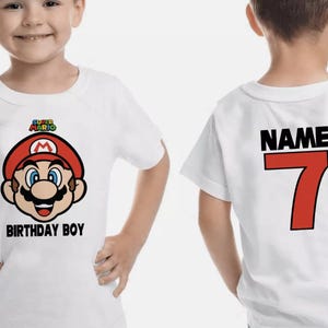 Personalized Super Mario Birthday shirt, Custom Mario Shirt, Birthday Shirt, Birthday Boy Girl Shirt, Custom Family Birthday Shirt