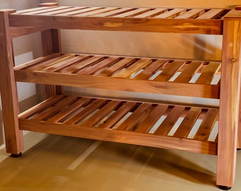 Aromatic Cedar Bench Seat and Shoe Rack (Fully Assembled)