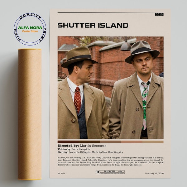 Shutter Island / Shutter Island Poster / Minimalist Movie Poster / Vintage Retro Art Print / Custom Poster / Wall Art Print / Home decor